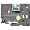 Nastro per etichettatrice compatibile Brother TZE-731 TZe TAPE Laminato da 12 mm (Rotolo 8 metri) NERO SU VERDE