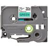 Nastro per etichettatrice compatibile Brother TZE-741 TZe TAPE Laminato da 18 mm (Rotolo 8 metri) NERO SU VERDE