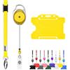 Lanyards Tomorrow LanyardsTomorrow Trio Porta Badge e Bobina 1Pcs - Set di cordino retrattile e porta badge, confezione tripla con cordino singolo, moschettone estensibile e porta carta d'identità rigido, colore giallo