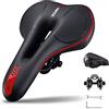YOUNGDO Sella Bici Comoda, Sella Bici in Gel,Sella per Bicicletta Morbido Ampia,Uomo Donna Sellino Bicicletta Traspirante Ergonomica per Biciclette da Strada,City Bike Con Copertura Impermeabile