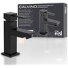 EISL NI075THI-B CALVINO - Rubinetto per bagno nero opaco, rettangolare, design angolare, moderno miscelatore monocomando per bagno, miscelatore per lavabo, colore: Nero