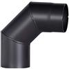 FIREFIX Tubo per stufa R120/BO in acciaio spesso 2 mm, diametro 120 mm, per stufe e focolari, Senotherm, nero, 90 gradi, senza porta di pulizia