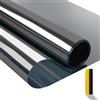 Zindoo Pellicola Oscurante per Vetri Pellicola per Vetri Finestre Pellicola Specchio da Finestra Riflettente Monodirezionale 99% Anti-UV Controllo del Calore, Adatto per Ufficio Casa, Nero 59.5x400cm