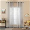 GIRASOLE HOME Coppia Tende Filtranti Semi Trasparenti Simil Lino Effetto Rattoppato Tenda con Occhielli per Interni 2 Pannelli 140x275cm (Tortora)