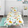 Bloomsbury Mill - Set Copripiumino Singolo Animali del Safari e Giungla - Lenzuola Letto Singolo Reversibile Per Ragazzi e Ragazee - Set di biancheria da letto per bambini - 135 x 200 cm e Federe