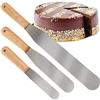 Robin Goods® Set 3 Coltelli Spalmabili - Tavolozza Spalmatrice con Manico in Legno - Spatola in 3 Misure - Accessori da Forno Spatole (3 parti - con manico in legno)