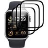 ELECTRO-WEIDEWORLD [3 Pezzi] Pellicola Vetro Temperato per Apple Watch SE 2022 2020 44mm/Series 6/5 44mm, Weideworld Anti-riflesso HD Soft Pellicola Protettiva per Apple Watch SE 2022 2020 44mm/Series 6/5 44mm, Nero