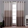 Exclusive Home Tende Chateau a Righe in Seta Sintetica con Occhielli Tenda della Finestra Pannello Coppia, Poliestere, Taupe, 54x84