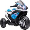 HOMCOM Moto Giocattolo BMW HP4 per Bambini 18-60 Mesi, con Fari, Musica e Pedali, in PP e Metallo, 82.5x42x54 cm - Blu|Aosom