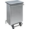 Ristosubito Contenitore mobile a pedale con tubolari in inox - Pattumiera MDL acciaio brillante CONTINOXBT 790670 Capacità Lt. 70 Dim. cm L.48 P.42 H.75.5