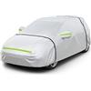 Favoto Telo Copriauto Invernale Felpato da Esterno Impermeabile Telo per Auto per Berlina 2 Volumi Realizzato in PEVA+Cotone con Zip, Resistente ad Acqua Polvere Neve Sole Freddo (435x180x160cm)