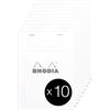 RHODIA 16201C - Bloc-Notes a punto METALLICO N°16 Bianco - A5 - a Quadretti piccoli - 80 Fogli Staccabili - Carta Clairefontaine Bianca 80 g - Copertina in Carta Patinata - Pacco di 10 taccuini