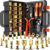 SOMELINE Set di Connettori Elettrici, 20 Tipi [0,25-2,5mm²] Faston Connettori con Spelafili, Faston Elettrici, Pinza Capicorda, Pinza Crimpatrice Capicorda, Capicorda Elettrici a Crimpare