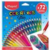 Maped - Matite colorate ergonomiche a tre bordi, matite colorate COLOR'PEPS STAR in legno certificato FSC - 72 penne