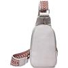 EINYNIUER Tasca sul petto da donna, borsa a tracolla da donna, piccola antifurto, marsupio in pelle PU, tracolla da donna, tracolla larga, borsa a tracolla per sport all'aria aperta, viaggi grigio