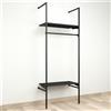 Plus TP K11 struttura nera con 2 mensole e 1 appenderia 96 cm