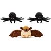 Zappi Co Giocattolo di peluche morbido e coccoloso per bambini - Compagno perfetto per bambini e neonati (12-15 cm) (x2 Ragni + 1 Pipistrello)