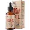 QKnatur ARGAN - 100% Puro Olio di ARGAN Vegano Biologico - 100 ml - Spremuto a Freddo - BIO - per Corpo, Viso, Capelli, Unghie, Barba - Flacone di Vetro