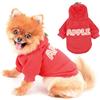 PAIDEFUL Felpa con Cappuccio per Cani di Taglia Piccola Media Maglione Foderato in Pile Cappotto Caldo Pullover Invernale Cucciolo Chihuahua Abbigliamento per Gatti Clima Freddo Autunno Rosso S
