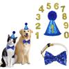 DHER Papillon Di Compleanno Per Animali Del Cappello Della Festa Di Compleanno Set Di Decorazioni Per Feste Per Animali Domestici Cappello Di Compleanno Per Cani Papillon Decorazioni Per Feste (blu)