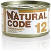 Natural Code 12 Tonno e Manzo 85gr umido gatto 85 g