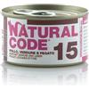 Natural Code 15 Pollo Verdure e Fegato 85gr umido gatto 85 g