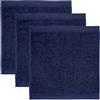 Möve Superwuschel - Set da 3 lavette, 30 x 30 cm, 100% cotone, colore blu mare profondo (deep sea)