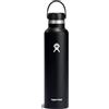 Hydro Flask - Standard Mouth - Bottiglia d'acqua da 709 ml (24 oz) - Acciaio inossidabile con isolamento sottovuoto, coperchio a prova di perdite e rivestimento in polvere - Standard Mouth - Black