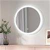 EMKE Specchio da bagno LED rotondo 60 cm, con interruttore tattile + 3 tipi di luci bianco caldo/bianco freddo/neutro