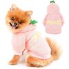 PAIDEFUL Felpa con Cappuccio per Cani di Taglia Piccola Media Maglione Foderato in Pile Cappotto Caldo Pullover Invernale Cucciolo Chihuahua Abbigliamento per Gatti Clima Freddo Autunno Rosa M