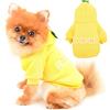 PAIDEFUL Felpa con Cappuccio per Cani di Taglia Piccola Media Maglione Foderato in Pile Cappotto Caldo Pullover Invernale Cucciolo Chihuahua Abbigliamento per Gatti Clima Freddo Autunno Giallo XL