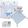 Interbaby Set Regalo per Bebè: Coperta Paracaidista blu in tessuto Sherpa e dou dou