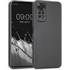 kwmobile Custodia Compatibile con Xiaomi Redmi Note 11 / Note 11S Cover - Protezione Back Case Morbida - Silicone TPU Effetto Metallizzato grigio metallizzato