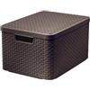 CURVER Cestino STILE S con coperchio marrone scuro
