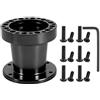 Qiilu Auto Mozzi per volante, 3 pollici universale Kit adattatore volante in alluminio distanziale (nero)