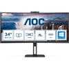 AOC AOC MONITOR CURVO 34 LED VA WQHD 21:9 4MS 300 CDM, ALTEZZA, WEBCAM, USB-C, DP/HDMI, MULTIMEDIALE CU34V5CW/BK