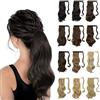 Sofeiyan Extension Capelli Veri Ricci 38 cm Lungo Coda di Cavallo Parrucchino Sintetico Wrap Ponytail Extensions Clip Posticci per Capelli per Donne-Il marrone più scuro tende a diventare nero