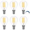 Akynite Lampadina Globo LED G45 E14 Dimmerabile Luce Calda 2700K 400LM, AC 230V, Lampadine Sfera Filamento LED Attacco Piccola, Lampadina Decorativa E14 Calda per Lampadario, set di 6