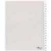 Durable 683319 - Divisorio con cavalierini termosaldati e set di etichette, f.to A4 verticale extra largo, 20 tasti, foratura 80x80x80 mm, trasparente