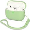 AOTUAO Compatibile con AirPods PRO 2 Custodia Case Cover, Case Protettiva Antiurto Antiscivolo in Silicone per AirPods PRO 2 Seconda Generazione 2022 Custodia con Silicone Lanyard, Avocado