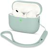 AOTUAO Custodia Antiscivolo Compatibile con AirPods PRO 2 Seconda Generazione 2022. Case Cover Protettiva, Antiurto in Silicone Lanyard, Cloud Grey