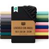Utopia Bedding Lenzuolo con Angoli Due Piazze Matrimoniale - 160x200cm - Nero - Microfibra di Poliestere Spazzolato - Lenzuolo sotto con Angoli Elasticizzato