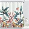 Bonhause Tenda Doccia Foglia di Banana Tropicale Verde 180 x 180 cm Tende per Doccia in Poliestere Impermeabile Antimuffa Lavabile Tende Bagno con 12 Ganci