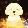 One Fire Luce Notturna Kawaii per Bambini, Lampada Silicone Cane 16 Colori LED Ricaricabile, Tattile con Timer, Regali Natale per Bimba