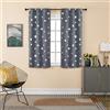 GIRASOLE HOME® Coppia Tende Oscuranti Morbide Fantasia Stelle Argentate Tenda Morbida per Interni con Tasca e Passanti Nascosti 2 Pannelli (Grigio, 70x145cm)