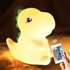 One Fire Luce notturna per bambini, 16 colori, luminosità regolabile, dinosauro con telecomando, lampada in silicone ricaricabile per neonati e ragazzi