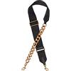 Liebeskind Fancy Strap 2 Gold, Spallacci Lunghi Donna, Nero, OneSize (HxBxT 6cm x 140cm x 0.5cm)