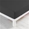 douceur d'intérieur, Jersy - Lenzuolo con angoli per letto matrimoniale, 160 x 200 cm, 100% cotone, colore: Antracite