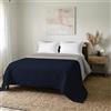 Italian Bed Linen TRAPUNTINO ESTIVO ELEGANT NO STIRO - Made in Italy - Copriletto Matrimoniale 260x270 cm in Morbida Microfibra - Tinta Unita - DoubleFace - Trapunta 100 g - Blu Scuro/Grigio Chiaro