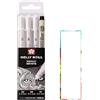 SAKURA Gelly Basic White - Astuccio di 3 penne da 0,3/0,4/0,5 mm, colore: bianco